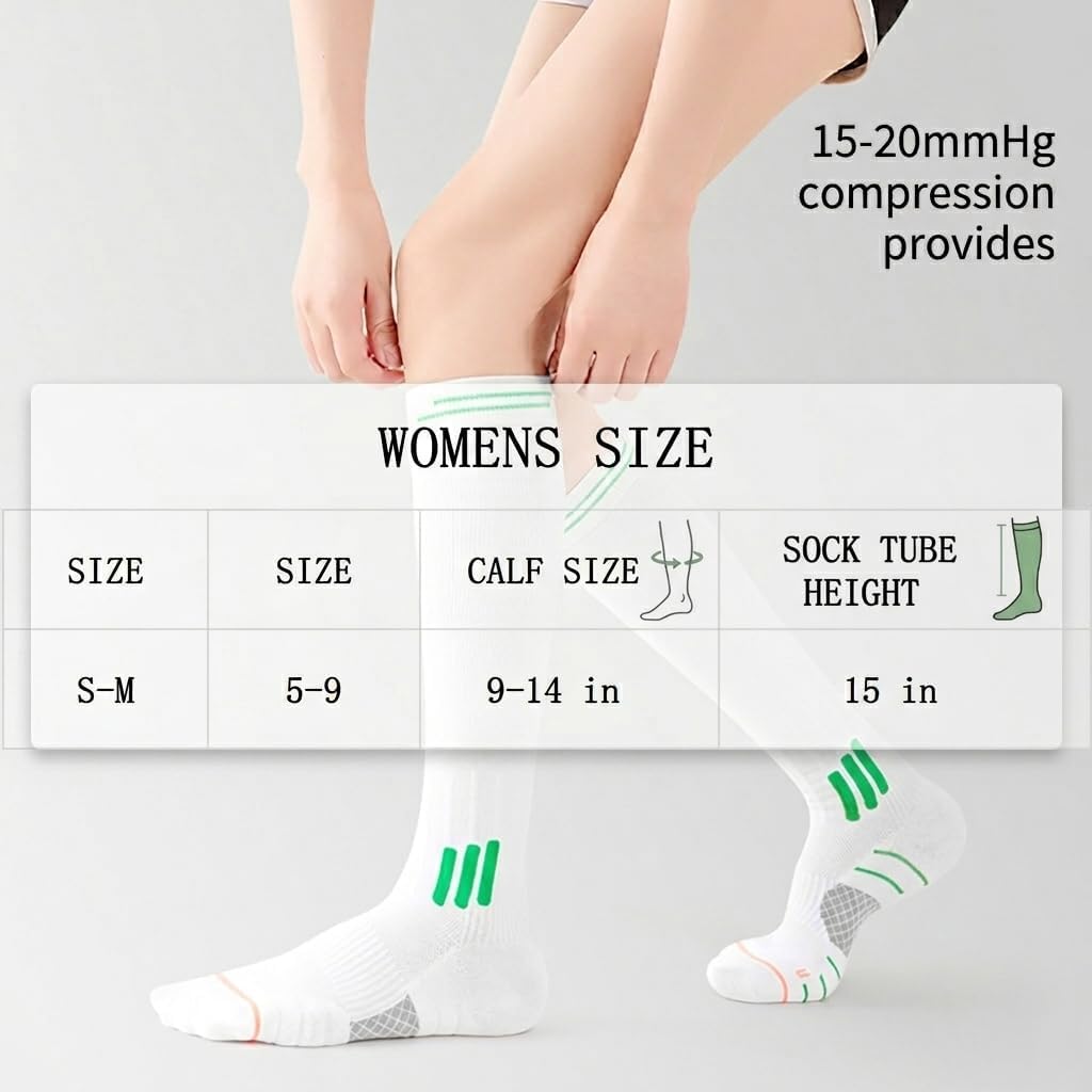 NinetoFiveLife Compression Socks for Women – Knee High Socks Running, Yoga, Nurses, Pregnancy, Travel