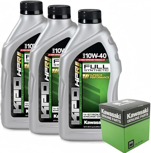 AWESOMEOFFROAD Full Synthetic Oil Change Kit compatible with Kawasaki for Ninja 400 EX400 Z400