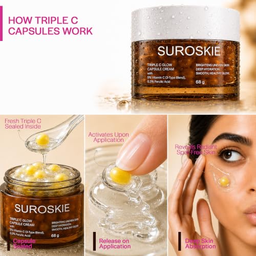 Image of Suroskie Triple C Capsule Cream 68g | Korean Skin Care For Women & Men | For Pigmentation & Dark Spots | Skin Brightening & Deep Hydration | All Skin Type