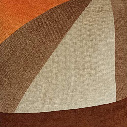 Image of Encasa XO Chenille Cushion Covers (Pack of 1) with Patchwork 50x50 cm - Mix & Match Pillow Covers in Bright Colours for Living Room, Sofa, Bedroom - Orange + Browns