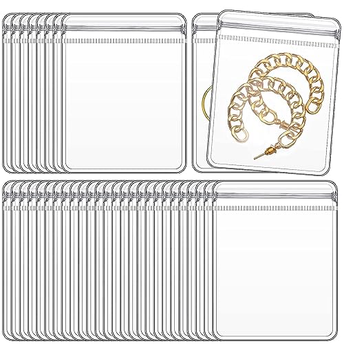 GSXRB PVC Anti Tarnish Jewelry Bags,Jewelry Bags Clear Plastic. Jewelry Pouch for Jewelry Rings and Earrings (100 pcs,3.14x4.72 inches)