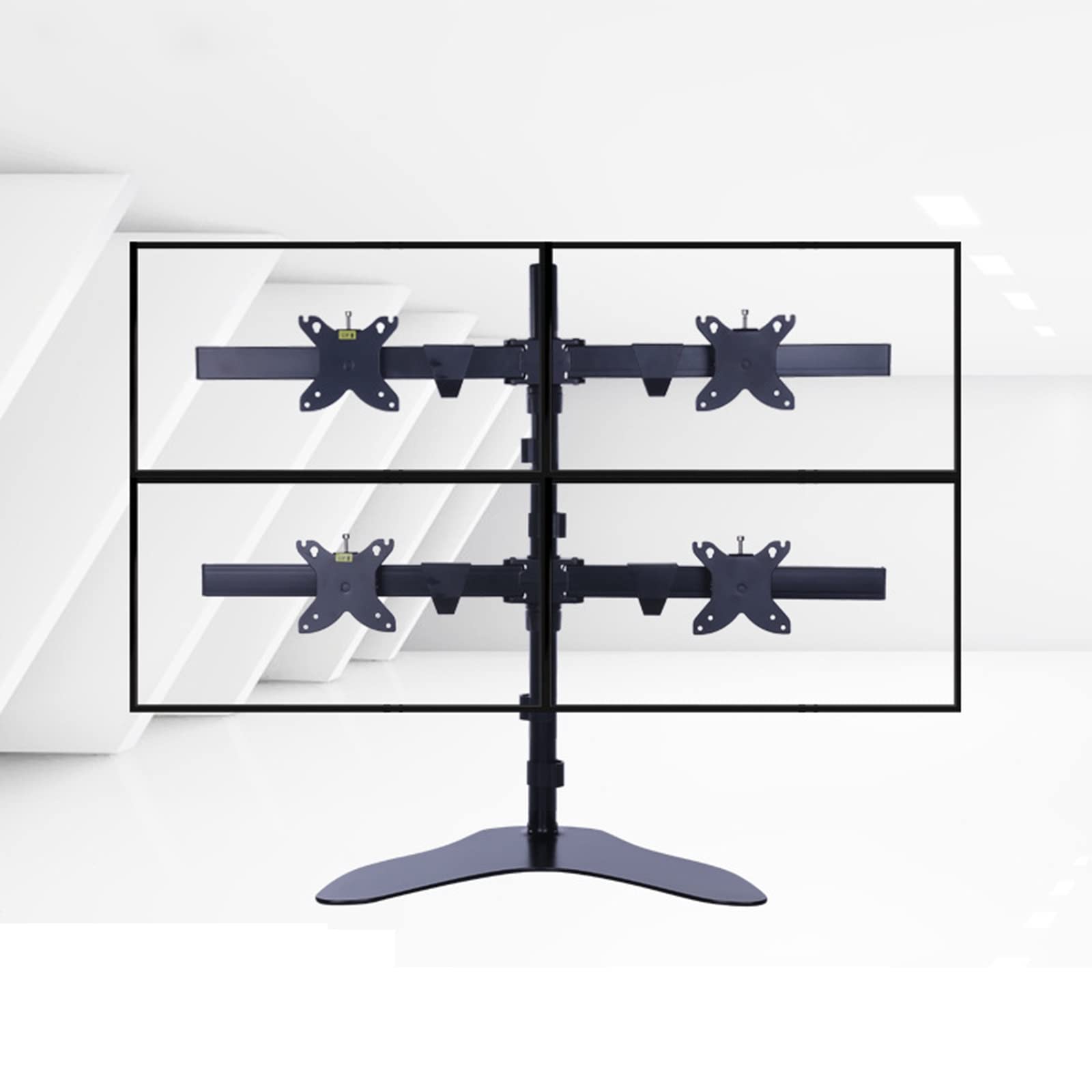 asdchZen 4 Monitor Mount Desk Stand For 17-32 Inch Tvs,Ergonomic Height Adjustable Pole Mount,Holds Up To 8Kg/17.6Lbs Per Arm,Max 100X100Mm