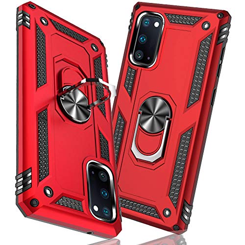 TMUJWS Samsung Galaxy S20 ケース リング 耐衝撃 衝撃吸収 傷防止 全面保護 カメラ保護 スタンド付き TPU+PCバンパー 指紋防止対策 二重構造 360度回転 防塵 サムスン S20 スマートホンケース 車載ホルダー対応 黄変