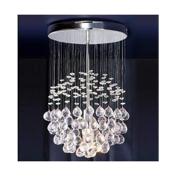 Modern Ceiling Light with Suspended Smoked & Clear Acrylic Droplets - Image 11