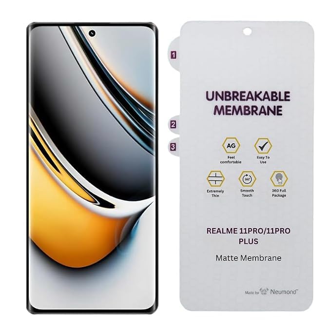 Image of BLACKSHEEP Matte Screen Protector for Realme 12 Pro 5G / Realme 12 Pro Plus 5G (Pack of 1) Membrane Case Friendly Full Edge to Edge Screen Coverage & Installation Kit