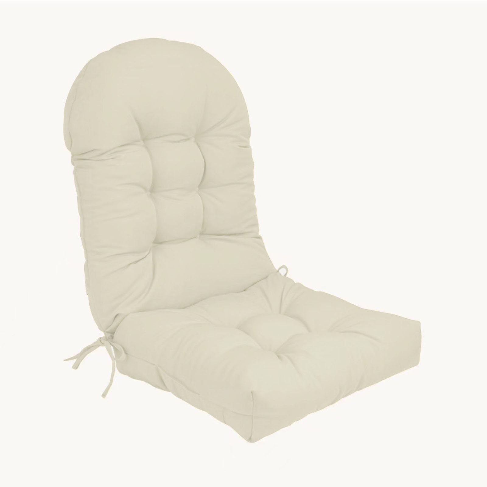 Coussin Adirondack beige imperméable pour fauteuil de jardin à dossier haut