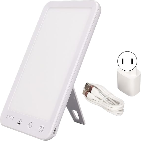 Phototherapy Lamp, 10000Lx LED Happy Light, Feel Better Phototherapy Sun Lamp with 5 Gear Adjustable Brightness, Mood Light, SAD Light for Energy Booster and Mood Lifter US