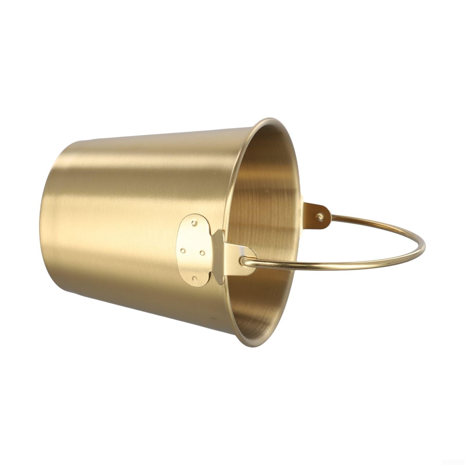 Compact Stainless Steel Ice Bucket with Handles for Cold Drinks and Snack Storage Perfect for Parties and Gatherings (700ML Golden)