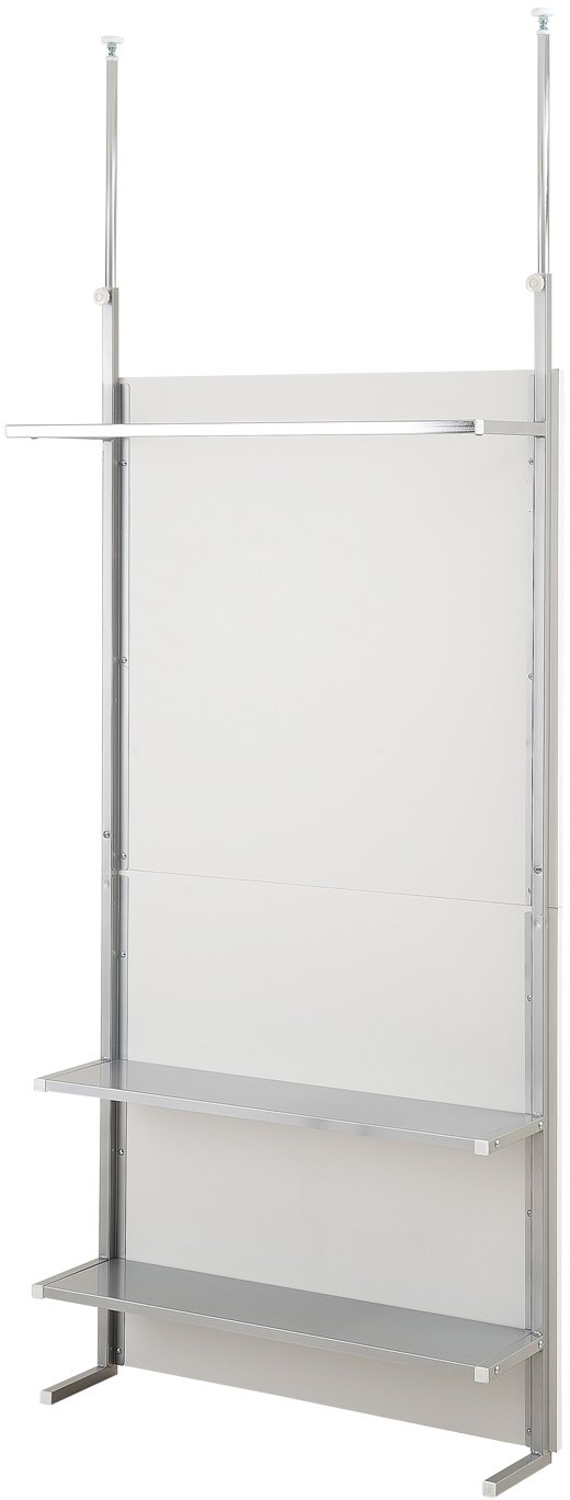 f●t■突っ張り間仕切りクローゼットパーテーション＋棚収納 幅90cm ホワイト色 NJ-0425 Amazon｜突っ張り間仕切りクローゼットパーテーション＋棚収納 幅90cm