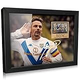 ORIMAMI Signed Soccer Roberto Baggio Photo Framed Poster 8x6 Inches,with 1x35mm Memorabilia Film Display,Cool Roberto Baggio Gifts for Fans