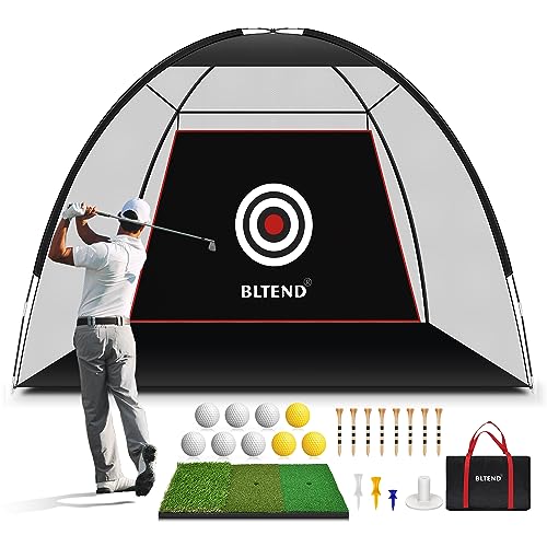 Bltend Golf Practice Hitting Net: 10x7ft Golf Practice Hitting Nets for Backyard Driving with Turf Mat for Outdoor Indoor Use Garage - Golf Driving Chipping Net for Golfing Swing Training with Target