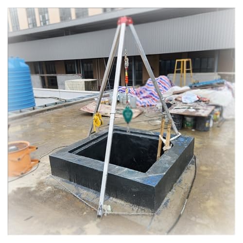 HDYZJQ 20 30 M Fall Protection Rescue Tripod for Manhole, Retractable Traditional Confined Spaces Tripod Kit, Industrial Tripod Lifting Equipment Retrieval Tripod(20 m Fall Protector)