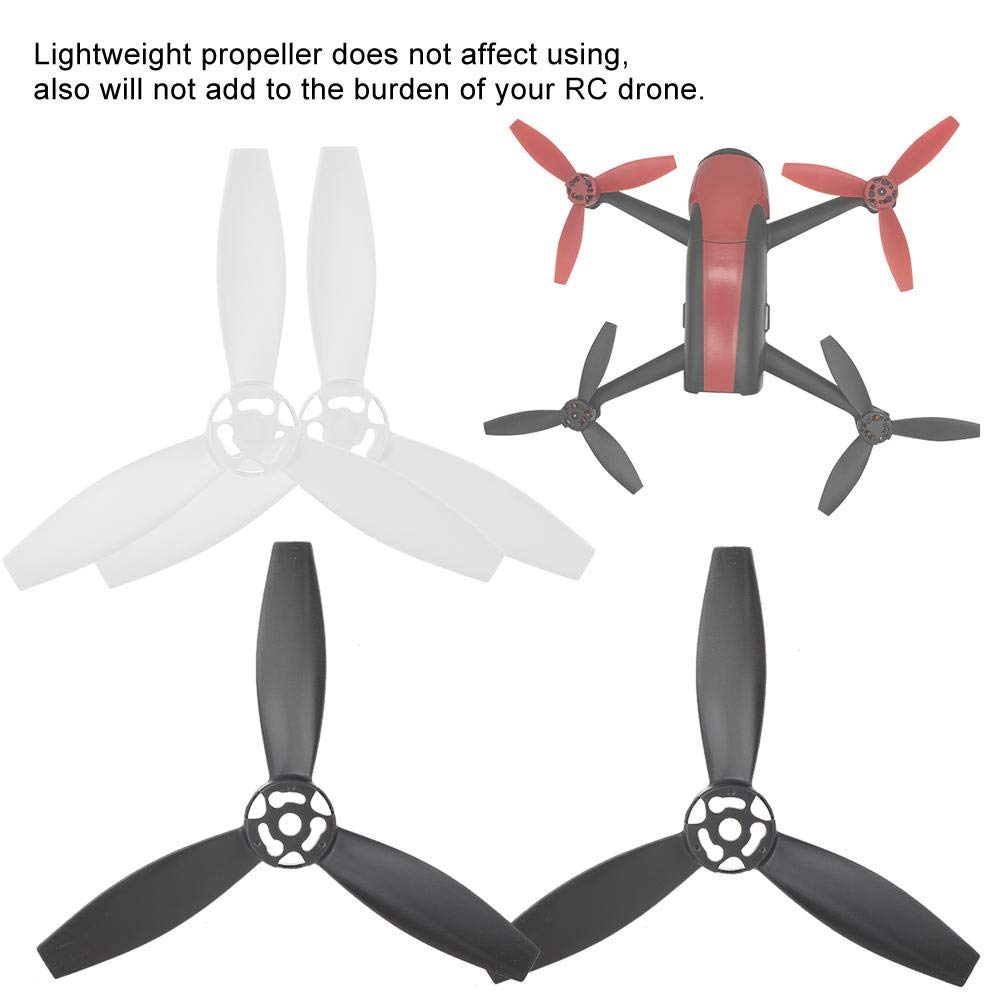 per droni, 4 eliche di ricambio RC per Bebop 2 (2 nere, 2 bianco)