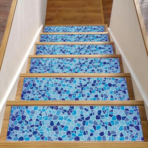 Alfombras para escaleras interiores de madera pack de 15 alfombrillas geometricas 20x76 cm 2