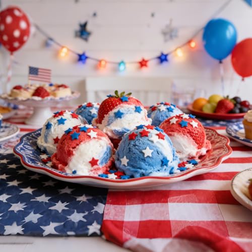 Image of Patriotic Sprinkles,Blue Red and White Stars Mix for Cake,July 4th Edible Confetti Sprinkle for Baking Decorations,130g,Stars-Shape Sugar,for Cookies,Ice Cream,Fondant Cake,Cupcakes,Desserts Decorating,May Day,Memorial Day,Flag Day,Juneteenth,Independence Day,4th of July Party Supplies | 130g,Stars-Shape Sugar for Baking Decorations,Cookies,Ice Cream,Fondant Cake,Cupcake,Dessert Toppers,Birthday Party Supplies