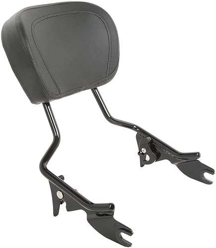 Miniatura 2 de Respaldo de barra desmontable negro brillante con accesorios de acoplamiento de 4 puntos para Harley Touring Road King, Road Glide, Street Glide,