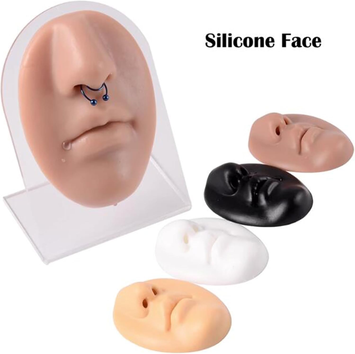 Silikonowy model do piercingu nosa i twarzy do ekspozycji biżuterii