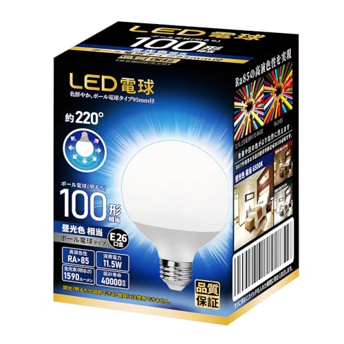 LED�d�� E26 G95 �{�[�����` 100W�`(11.5W) �����F 1590LM ��ʓd�� �S�z���^�C�v �����Ή� PSE�F�؍� 1����i�����F�j