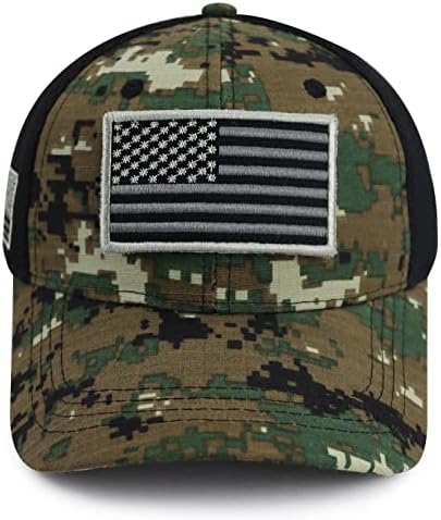 Xucamty American Flag Hats for Men Women, USA Military Camo Trucker Baseball Cap, Funny Camouflage Hunting Hat, Adjustable US Patriotic Decorations, Retirement Birthday Gifts for Family Friends