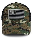 Xucamty American Flag Hats for Men Women, USA Military Camo Trucker Baseball Cap, Funny Camouflage H