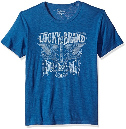 Lucky Brand Men's Rock N Roll Graphic Tee, Federal Blue, Large