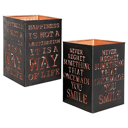 Carrick Motif Cuivre/Noir T-Lite Support, Multicolore, 11 x 15 cm