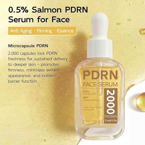 YouthVibe 0.5% PDRN Serum for Face, Anti-Aging Salmon DNA Face Serum with Hyaluronic Acid, Niacinamide & Squalane, Firming & Hydrating for Fine Lines & Wrinkles Skincare - 30ml — view 2
