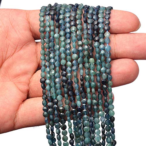Naturalny niebieski Indicolite Turmalin 4 mm fasetowane koraliki Briolette | 33 cm plaża | Paraiba Turmalin z kamieni półszlachetnych opakowanie 5 sztuk, ma?y, materiał, Turmalin