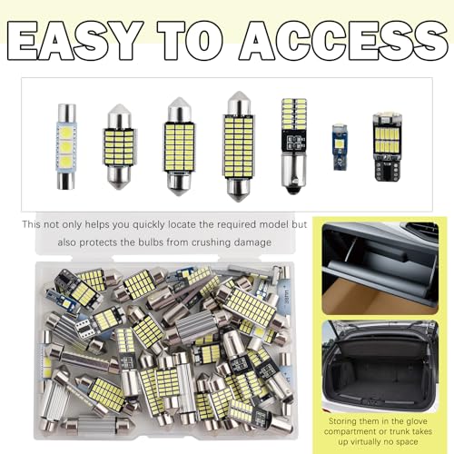 Kit de 42 LEDs para interior de auto 6000K universal miniatura 5