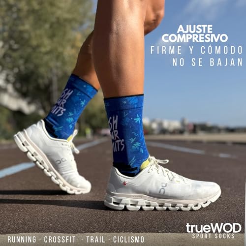 trueWOD Calcetines Running Hombre Mujer Crossfit Ciclismo Trail Running Padel Correr Calcetines Deporte Divertidos Antiampollas Sin Costuras Compresion Transpirables Ligeros Resistentes - imagen 5