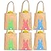 GISELA D 6 Pack Easter Bunny Bags Easter Bunny Baskets Jute Burlap Bunny Ear Tote Bags Baskets for Easter Egg Hunt