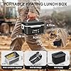 ISNIKA Cordless Heated Lunch Box For Adults, 1.5L (6 Cups) Rechargeable Electric Lunch Box Battery Powered With Scheduled Heating, Automatic Heating,Portable Food Warmer With Insulated Bag (Black)