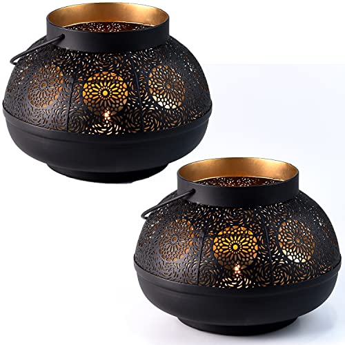 Marrakesch 2er Set Gartenwindlicht Windlicht 17 cm | Windlichter für Draußen Edla groß modern als Gartendeko