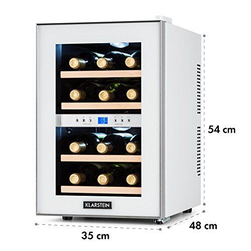 Klarstein Reserva - Wijnkoeler, drankkoeler, koelkast, 34 liter, 2 programmeerbare koelzones, 12 wijnflessen, 7-18 ° C… - Afbeelding 8