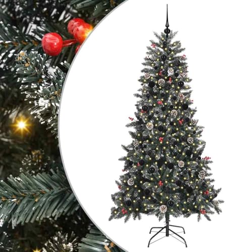 Árbol de Navidad Artificial Verde 210 cm con Estructura de Acero Duradera 3