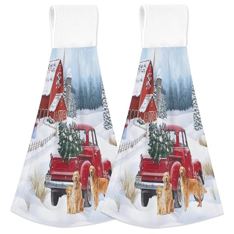 longlugoo Christmas Kitchen Towels 2 Pack Cover