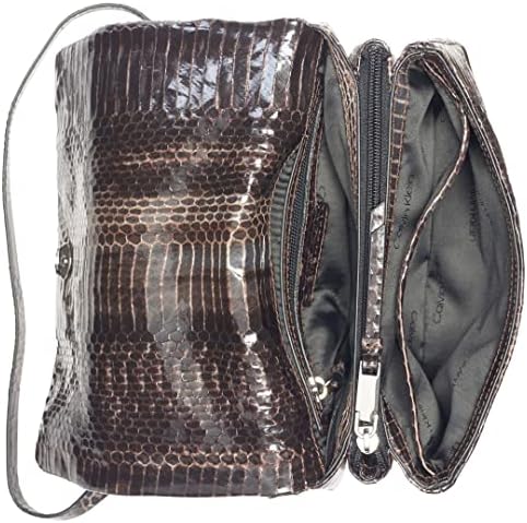 Calvin Klein Penny Triple Compartment Crossbody, Black Python,One Size ...