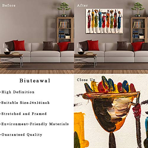 Biuteawal African American Wall Art Indian Woman Decor Photo Paintings Abstract Decorative Artwork For Home Bedroom Bathroom Framed Ready To Hang #TOP5