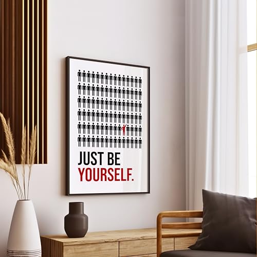 Image of COLOSSAL ART HOUSE Just Try Motivational Wall Frames for Living Room, Dining & Bedroom Wall Decoration - (13x17 Inch, Quote Frame) (BE YOURSELF)