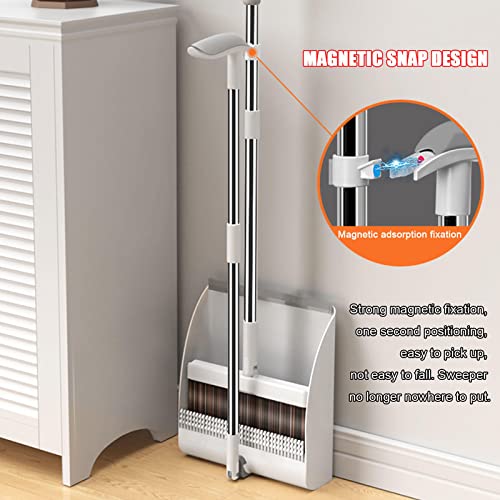 YEDECOR Kehrschaufel- und Besen-Sets, Langstieliger Besen und Kehrschaufel, Weiche Kehrbürste mit aufrechter Kehrschaufel-Kombination für die Reinigung der Küche im Innen- und Außenbereich,Khaki – Bild 5