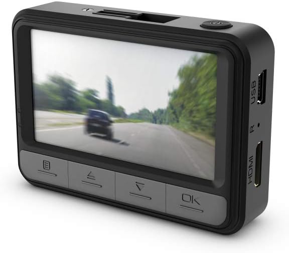 ريڙهه view of the KitVision Observer 1080p Dashboard Camera, displaying the LCD screen and control buttons below it.