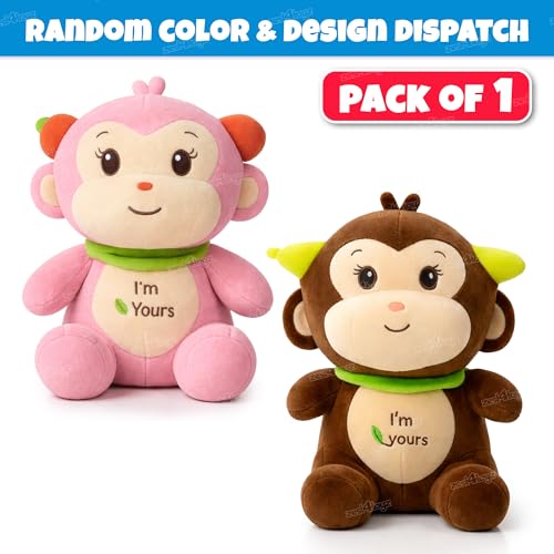 Image of Zest 4 Toyz Soft Toy for Girls (30 Cm) | Cute Stuffed Animal Plush Toy | Baby Toys | Monkey Soft Toy Cuddly Teddy Bear for Kids | Birthday Gift - Multicolor