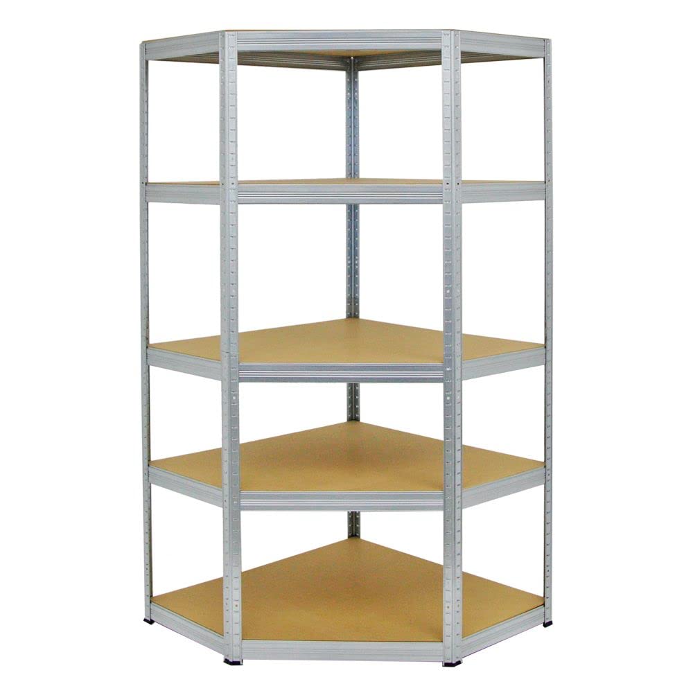 PROREGAL Eckregal Slim Elephant Verzinkt HxBxT 180x90x45 cm Fachlast 250kg Schwerlastregal, Kellerregal, Steckregal, Garagenregal