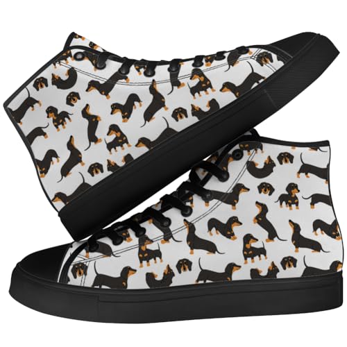 Dachshund Shoes Mens Womens Dog High Top Canvas Sneakers Lace Up Casual Walking Shoes Gifts for Men Women3