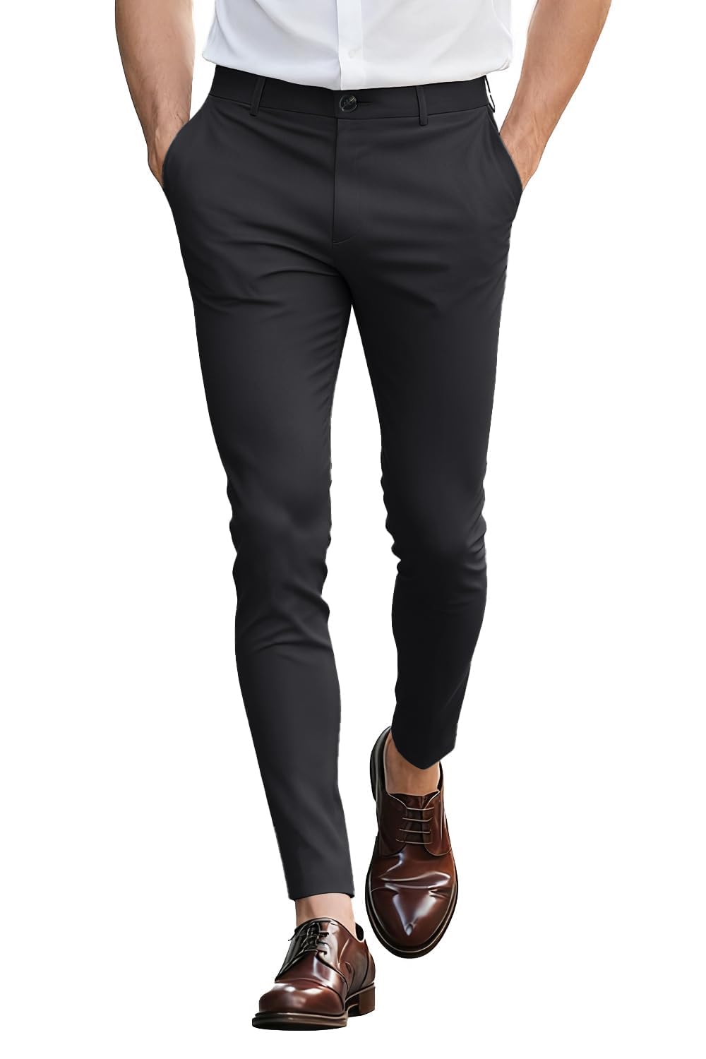 GINGTTO Pantaloni Chino Uomo Skinny Fit Elasticizzato Pantalone Slim Stretch Taper Trousers