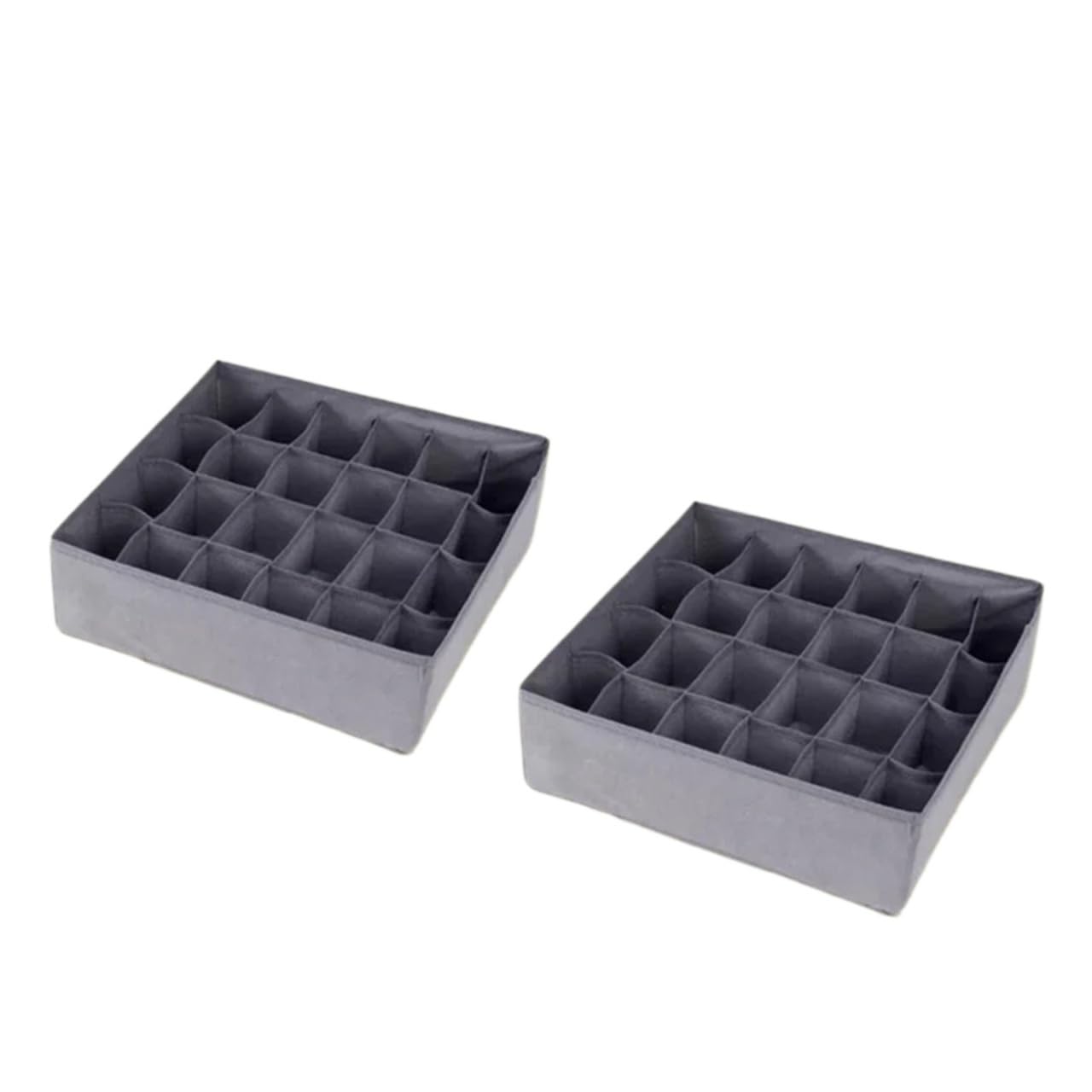 MKLHAVB Drawer Underwear Socks Bra Storage Box Clothes Organizer Bag Household Wardrobe Cabinet(Grey-24grids-2pcs)