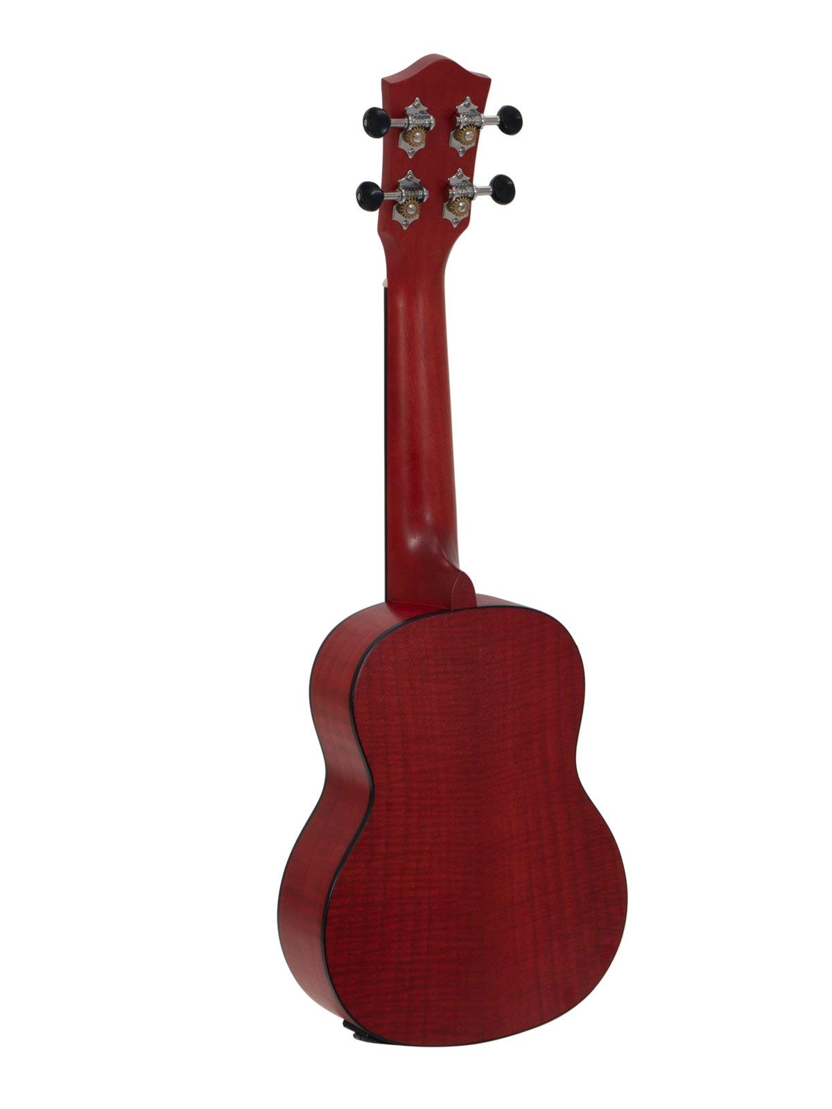 DIMAVERY UK-100 Sopran-Ukulele, flamed red mit Tonabnehmer