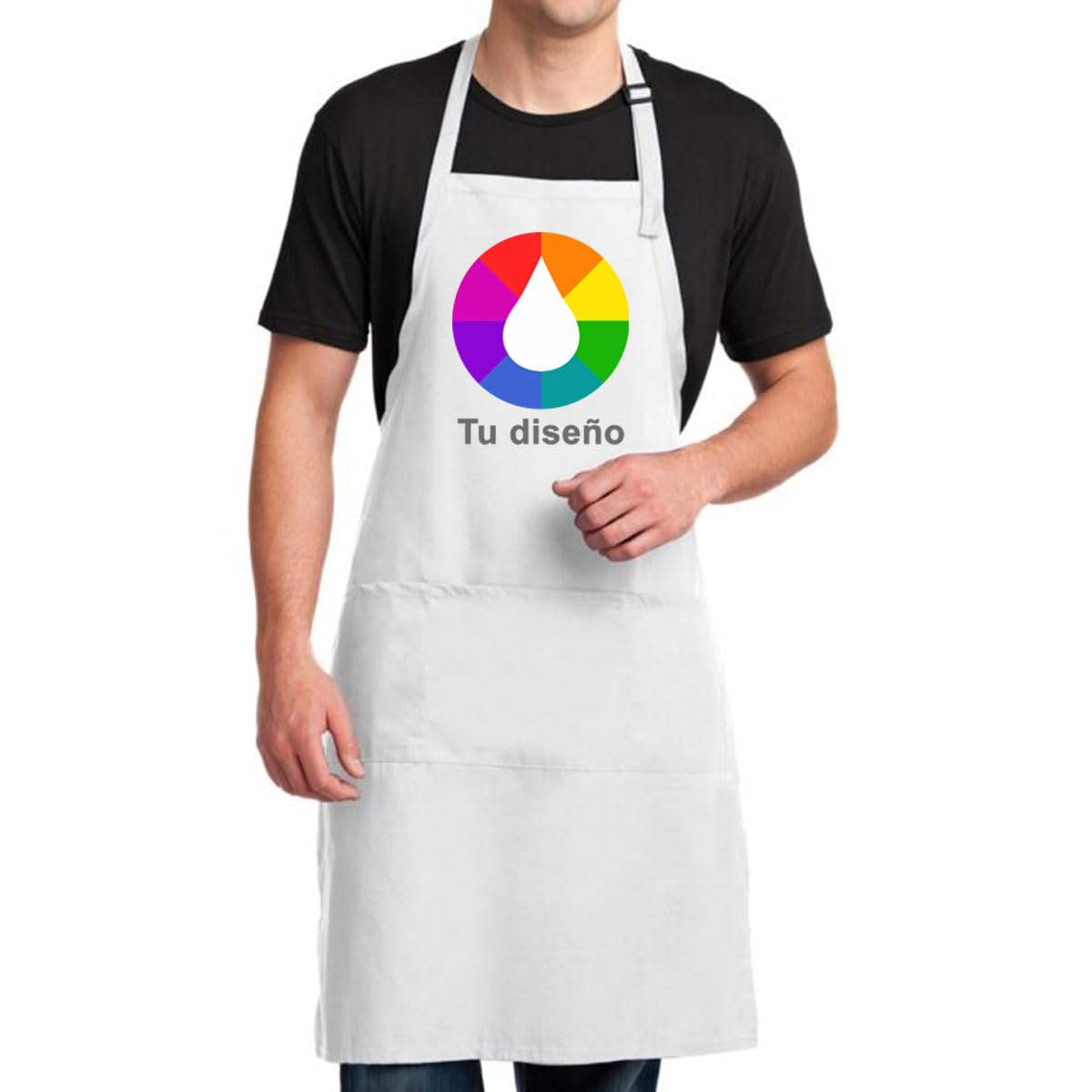 Genérico Delantal Personalizado Premium · Mandil Personalizable · Unisex · Con Tus Fotos y Textos · A Todo Color Serigrafía DTF - DTG