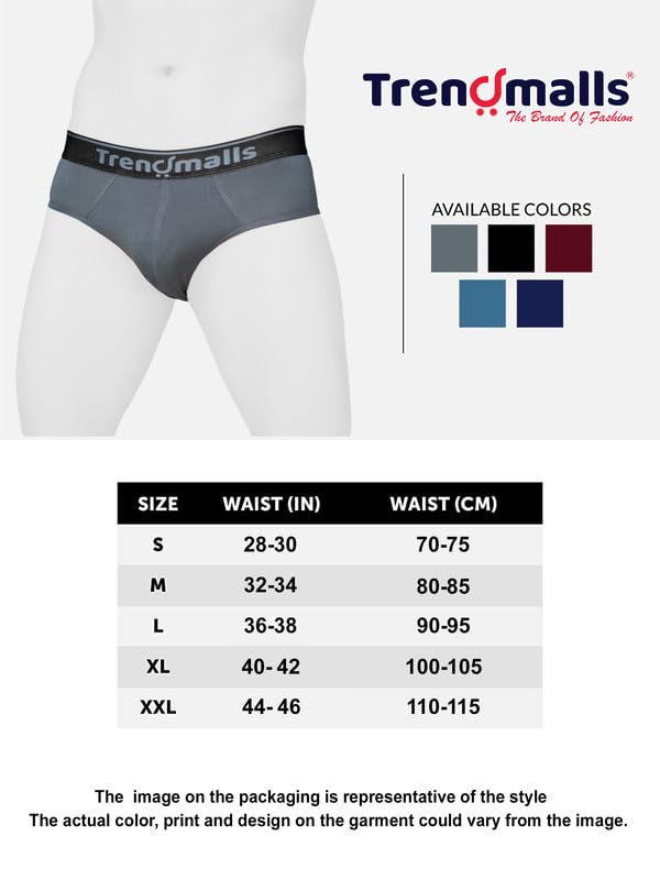 Image of TRENDMALLS Men's Birla Micromodal Regular Fit Solid Men Underwear Briefs with No Marks Waistband