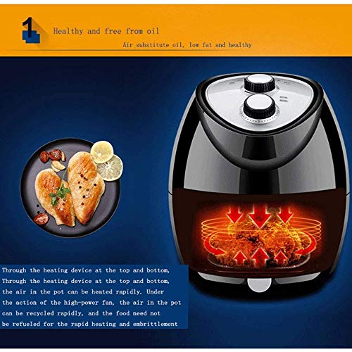 ELEdvb Kompakter Heißluftfritteusen-Ofenherd mit Temperaturregelung, antihaftbeschichtetem Frittierkorb, Rezeptführer mit automatischer Abschaltfunktion, Schwarz für Jede Familie 4 ELEdvb Kompakter Heißluftfritteusen-Ofenherd mit Temperaturregelung, antihaftbeschichtetem Frittierkorb, Rezeptführer mit automatischer Abschaltfunktion, Schwarz für Jede Familie